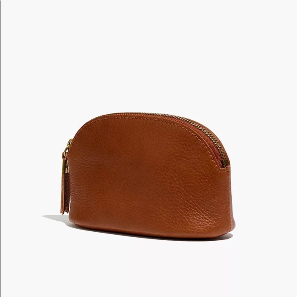 Madewell Brown Leather Crescent Travel Pouch